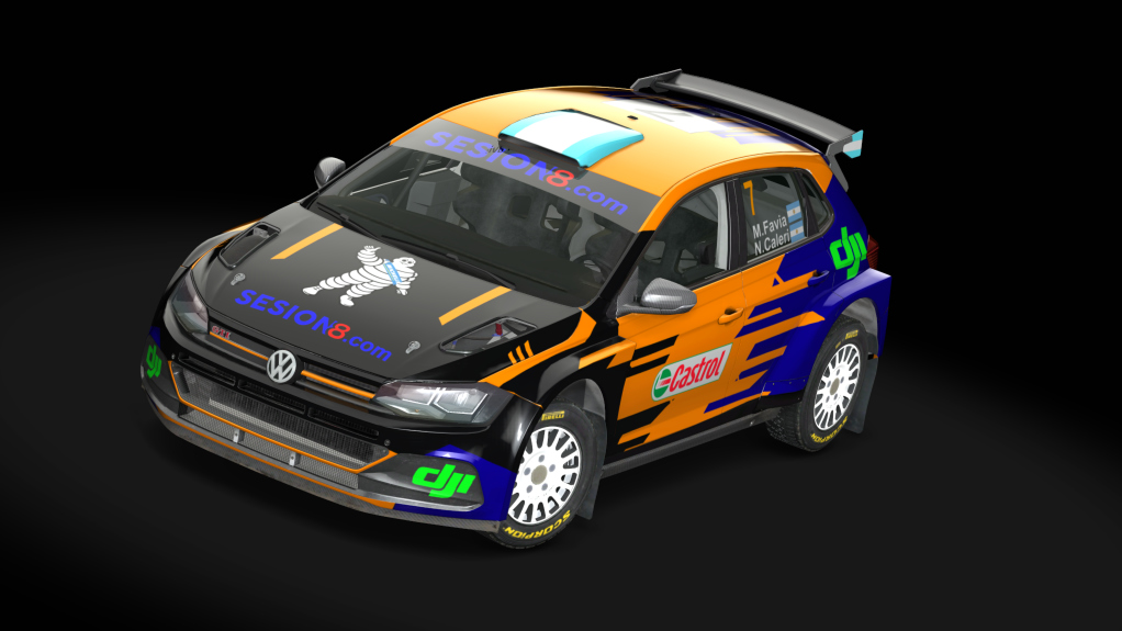 Volkswagen Polo R5, skin M.Favia-N.Caleri