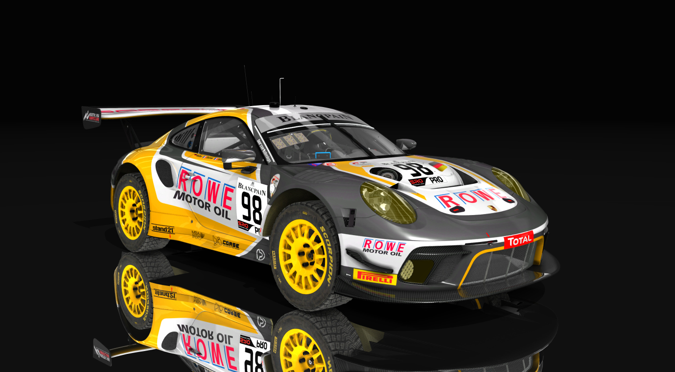 Porsche 911 GT3 R 2019 Gravel, skin rowe_98_spa_24h_2019