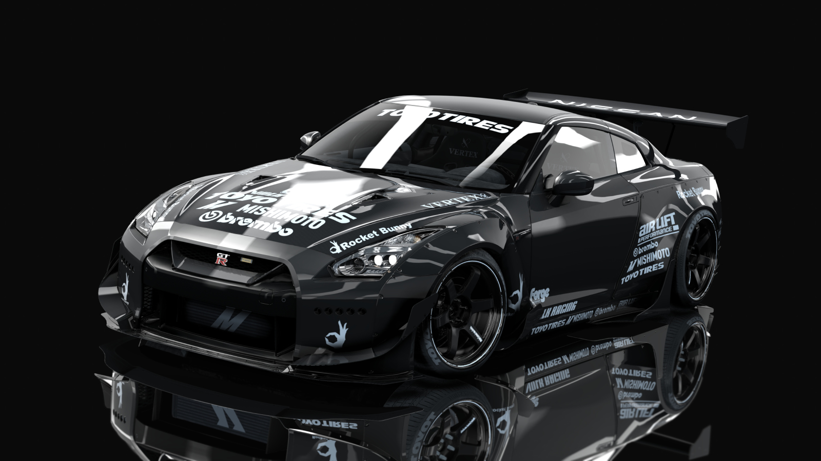 Nissan GT-R35 Rocket bunny By HitachiMedia & BucketRain, skin Black2