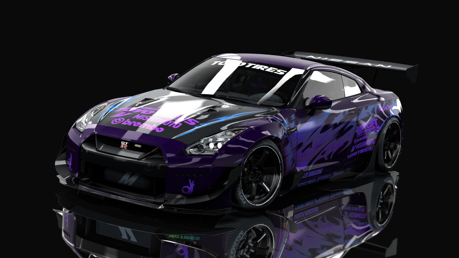 Nissan GT-R35 Rocket bunny By HitachiMedia & BucketRain, skin Dark Voilet