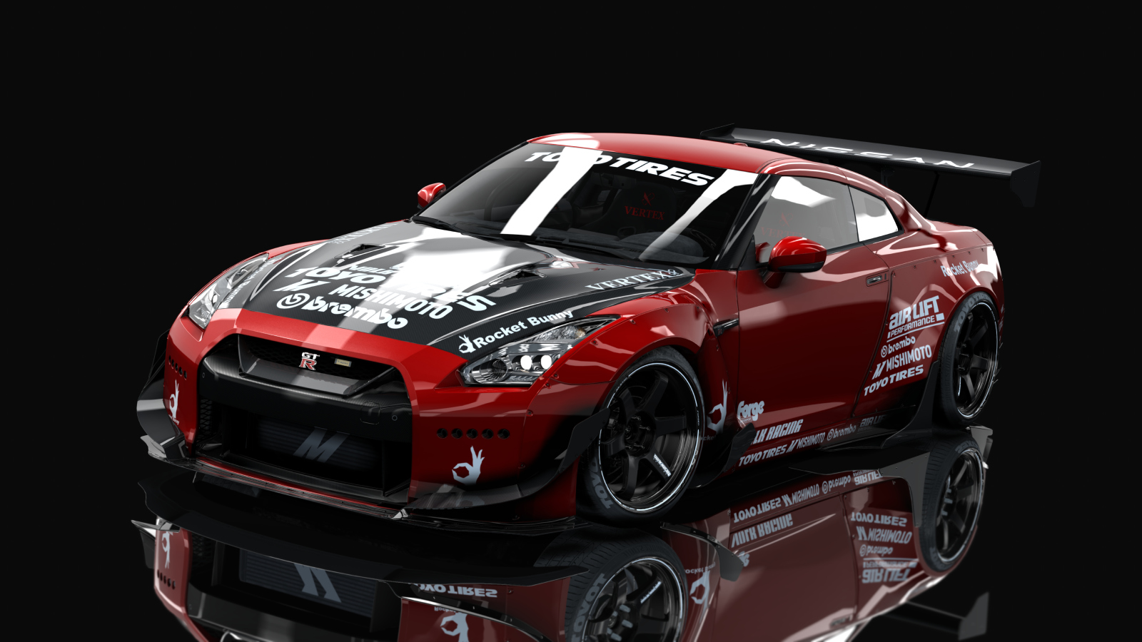 Nissan GT-R35 Rocket bunny By HitachiMedia & BucketRain, skin Red 2