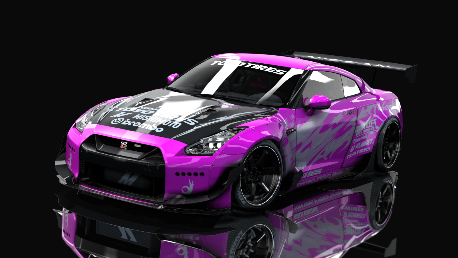 Nissan GT-R35 Rocket bunny By HitachiMedia & BucketRain, skin Rose 2