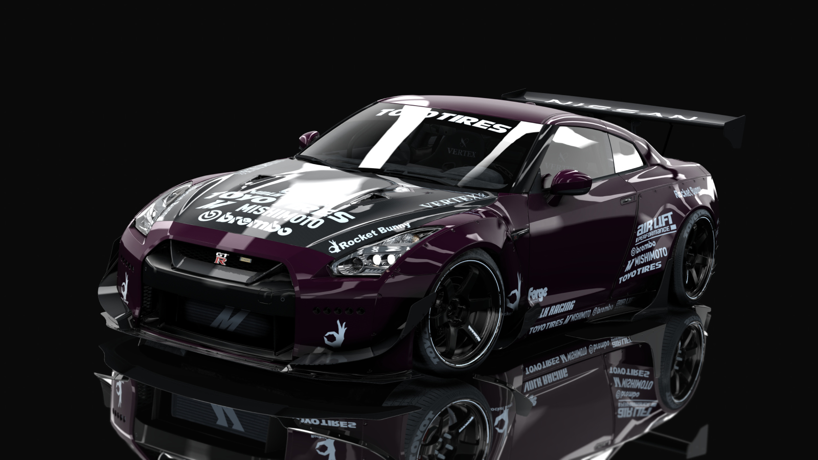 Nissan GT-R35 Rocket bunny By HitachiMedia & BucketRain, skin Rose