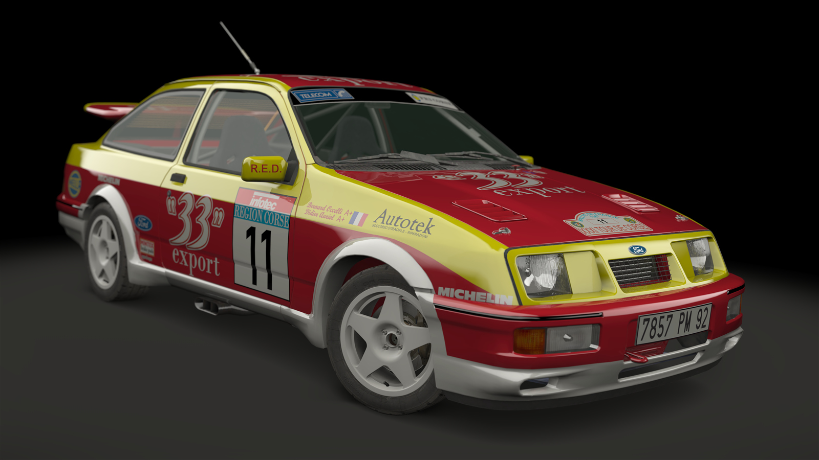 Ford Sierra Gr A, skin Didier_Auriol_tour_de_corse_1987