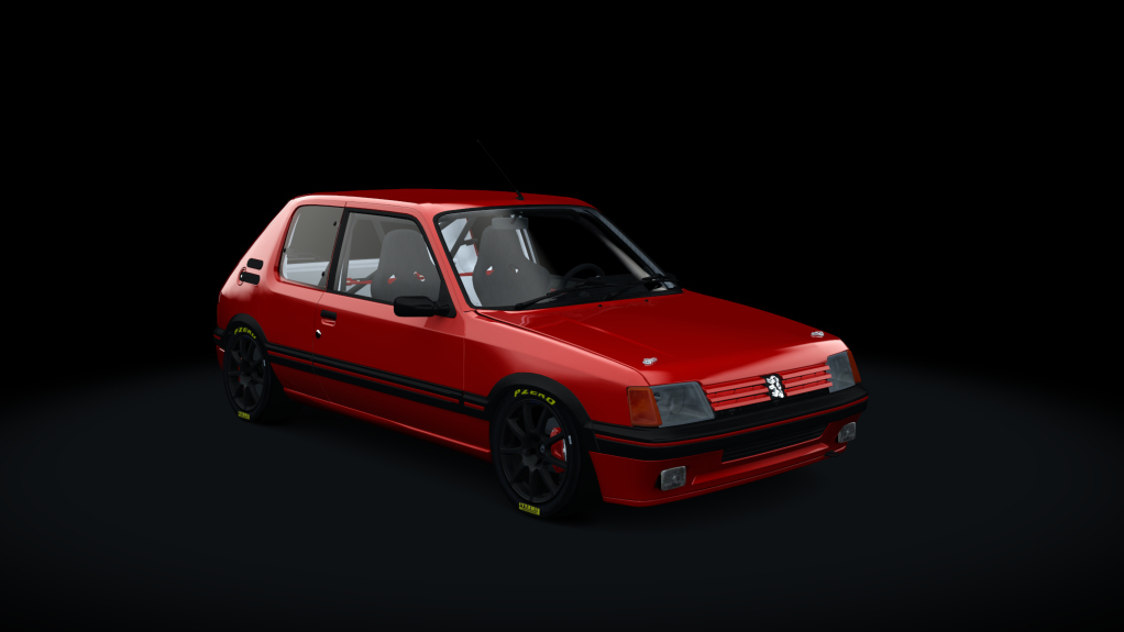 Peugeot 205 GTI 1.9 Gutmann T16v 222cv, skin Bright Red