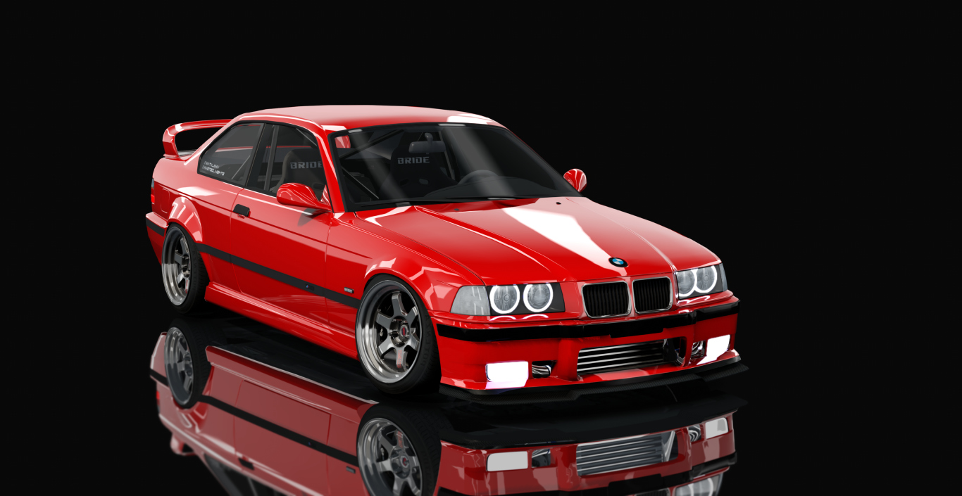 BMW 328i E36 RB26 2b, skin 13_Brilliant_red_no_spoiler